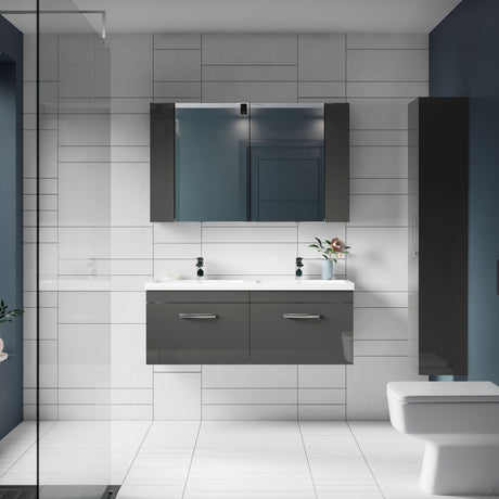 Nuie Athena 300mm 1 Door Wall Hung Tall Cabinet