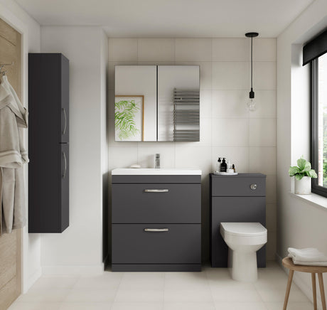 Nuie Athena 300mm 2 Door Wall Hung Tall Cabinet