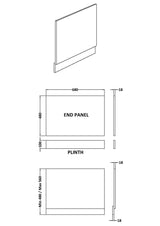Nuie MFC Matt End Bath Panel With Plinth – 700mm, 750mm & 800mm, photo 2