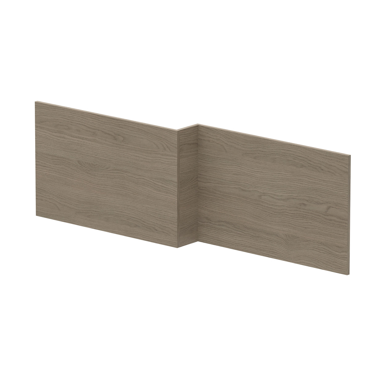 Nuie 1700mm L-Shape Square MFC Woodgrain Shower Bath Panel – Solace Oak, photo 2