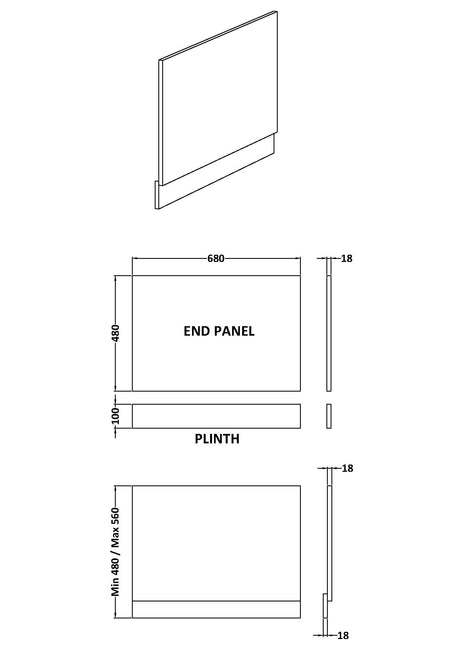 Nuie MFC Woodgrain End Bath Panel – 700mm, 750mm & 800mm, photo 3