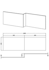 Nuie Havana 1700mm Square MFC Smooth Matt Shower Bath Front Panel – Soft Linen or Smoked Red, photo 3