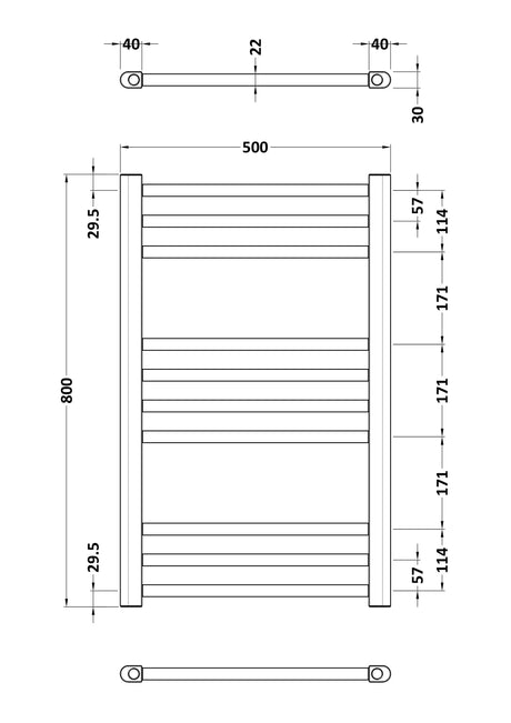 Nuie Lorica Vertical Single Panel Radiator – 800 x 500mm & 1200 x 500mm, photo 3