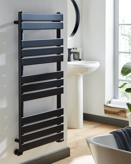 Kartell K-VIT Memphis matt black towel rail, 1200 x 500mm
