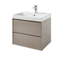 Kartell K-VIT Moon 600mm 2 Drawer Wall Mounted Unit with Ceramic Basin - Cocoa
