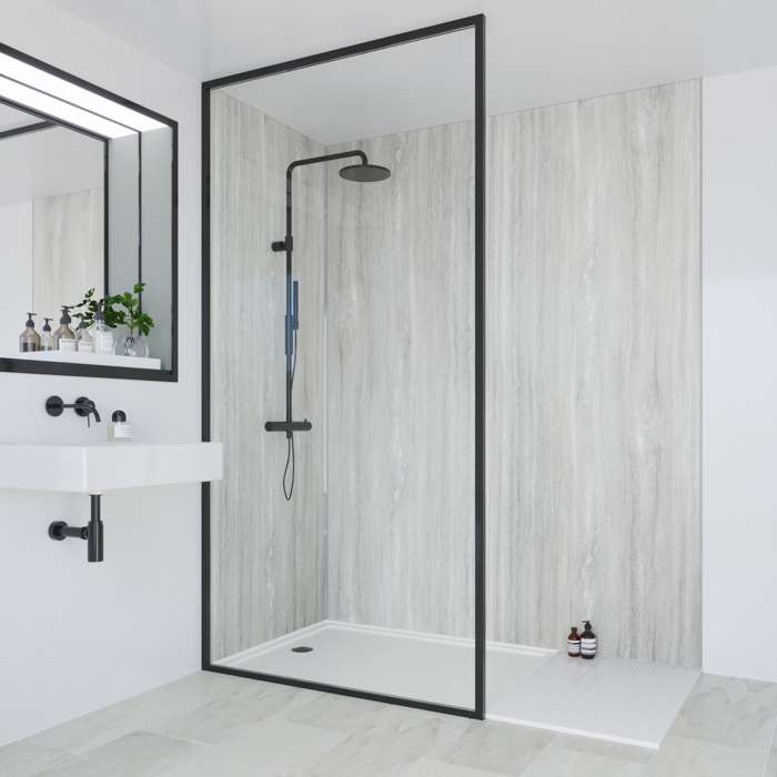 Multipanel Contemporary Jupiter Silver Bathroom Wall Panel – Textured Matt, photo 6