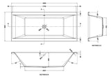 Nuie Asselby Square Double Ended Bath With Legs – 1700 x 700mm, 1700 x 750mm & 1800 x 800mm, photo 5