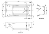 Nuie Linton Square Single Ended Bath With Legs – 1400 x 700mm, 1600 x 700mm, 1700 x 700mm, 1700 x 750mm & 1800 x 800mm, photo 3