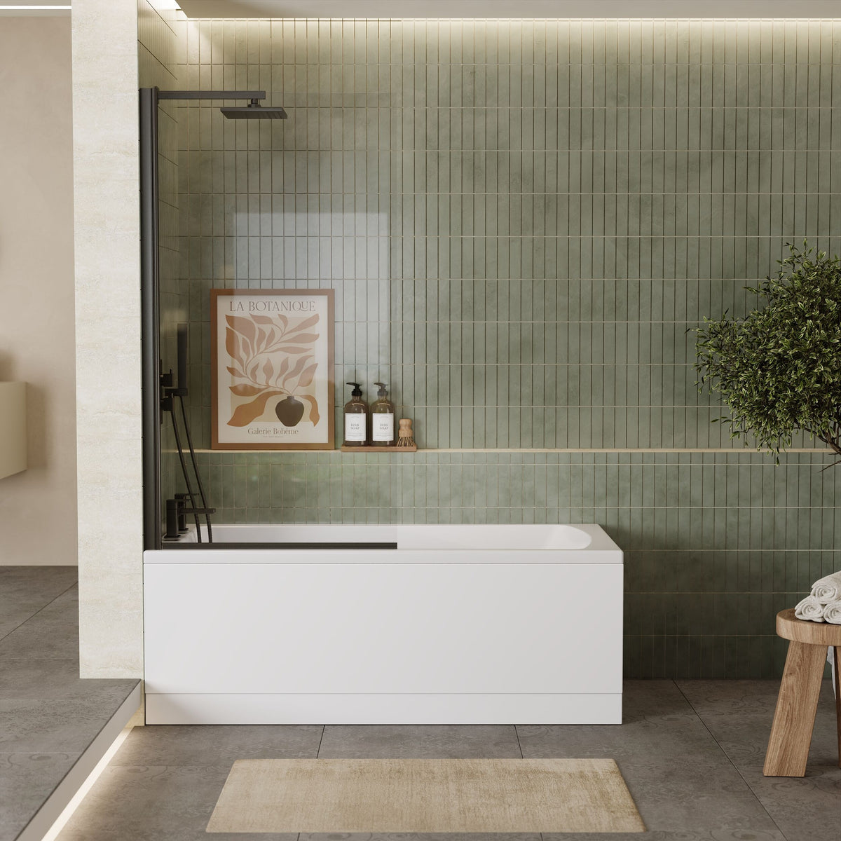 Nuie Linton 1500 x 700mm Square Single Ended Bath With Legs – European White