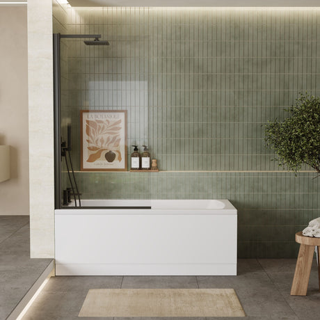Nuie Linton 1500 x 700mm Square Single Ended Bath With Legs – European White