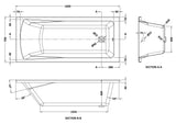 Nuie Linton Square Single Ended Bath With Legs – 1400 x 700mm, 1600 x 700mm, 1700 x 700mm, 1700 x 750mm & 1800 x 800mm, photo 4