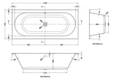 Nuie Otley Round Double Ended Bath With Legs – 1700 x 700mm, 1700 x 750mm & 1800 x 800mm, photo 4