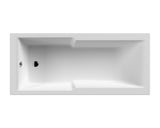 Nuie 1700 x 750mm Square Single Ended Shower Bath With Legs – White, photo 2