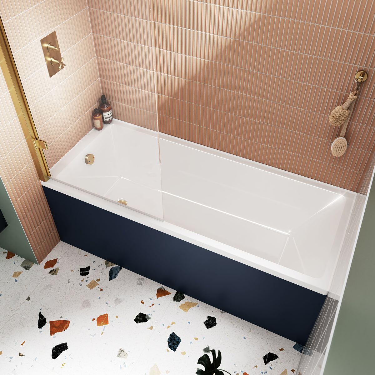 Nuie Linton Thin Edge Square Single Ended Bath With Legs – 1700 x 700mm & 1800 x 800mm
