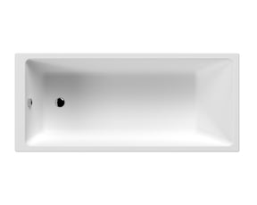 Nuie 1700 x 750mm Thin Edge Square Single Ended Bath With Legs – White