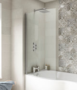 Nuie Curved Hinged Bath Screen – Chrome, photo 4