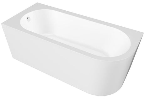 Nuie 1600mm Crescent Curved Corner Bath With Legs – White