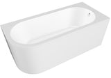 Nuie 1600mm Crescent Curved Corner Bath With Legs – White, photo 2