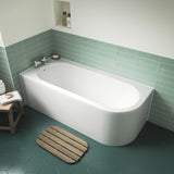 Nuie Crescent 1700mm Curved Corner Bath With Legs – White