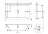 Nuie 1800 x 1200mm Double Ended Inset Spa Bath With Legs – Gloss White, photo 3