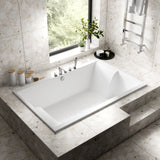 Nuie 1800 x 1200mm Double Ended Inset Spa Bath With Legs – Gloss White