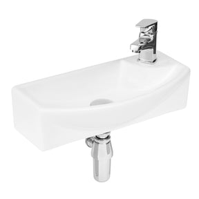 Nuie 450mm 1 Tap Hole Compact Ceramic Basin – White