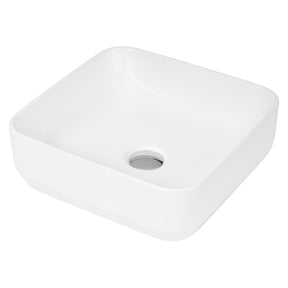 Nuie Salana 365mm Ceramic Square Vessel Basin – White