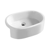 Nuie 570mm Ceramic Oval Semi-Recessed Basin – White