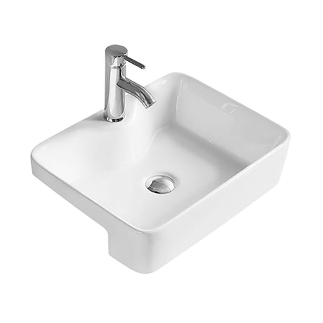 Nuie Salana 1 Tap Hole Ceramic Square Semi-Recessed Basin – 480mm & 530mm