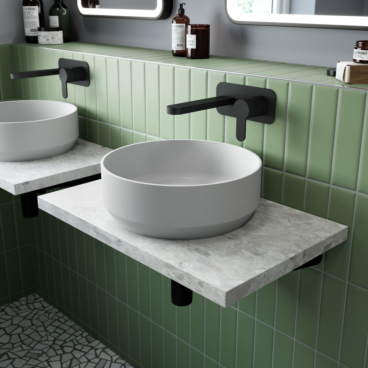 Nuie Salana 350mm Ceramic Round Vessel – Matt White