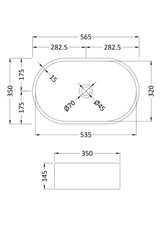 Nuie Ceramic Oval Vessel Basin – 565mm & 588mm, photo 4