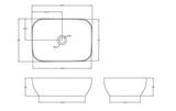 Nuie 455mm Ceramic Square Vessel Basin – Matt Black, photo 3