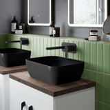 Nuie 455mm Ceramic Square Vessel Basin – Matt Black