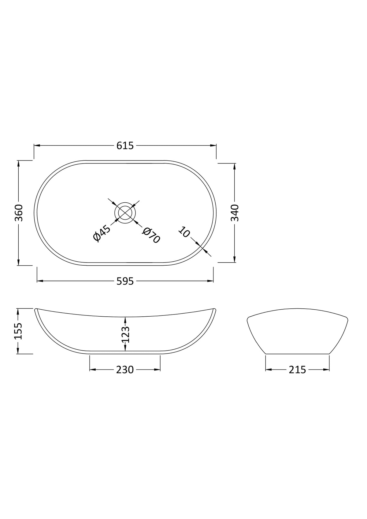 Nuie Salana Ceramic Vessel Basin – 350mm & 615mm, photo 4
