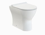 Nuie Freya Round Back to Wall Toilet Pan With Seat – White, photo 2