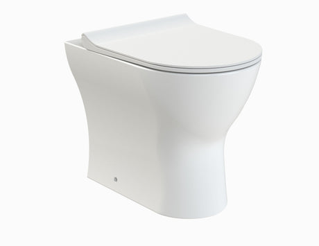 Nuie Freya Round Back to Wall Toilet Pan With Seat – White, photo 2