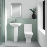 Nuie Ava 545mm 1 Tap Hole Basin & Pedestal – White, photo 4