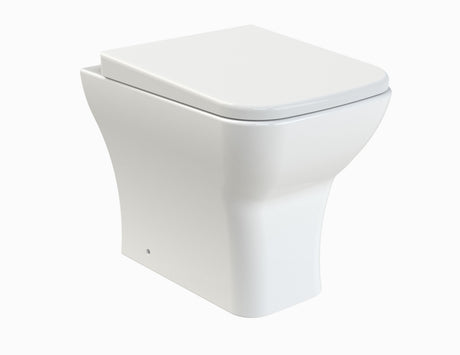 Nuie Ava Round Back to Wall Toilet Pan With Seat – White, photo 2