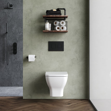 Nuie Ava Wall Hung Pan With Soft Close Seat – White