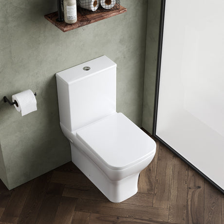 Nuie Ava Rimless Close Coupled Toilet With Soft Close Seat – White, photo 4