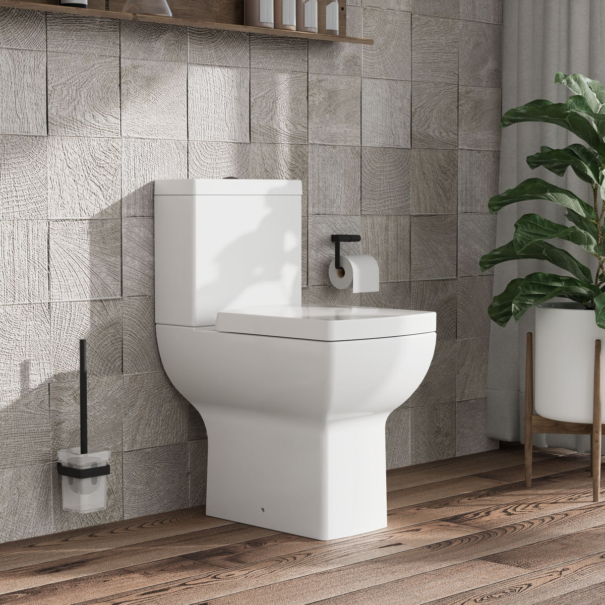 Nuie Ava Rimless Comfort Height Close Coupled Toilet – White, photo 4