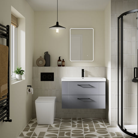 Nuie Orlen Back to Wall Square Rimless Toilet Pan With Soft Close Seat – White, photo 4