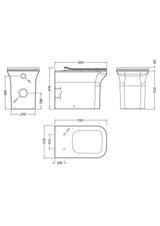 Nuie Ava Square Back to Wall Pan With Soft Close Seat – White, photo 3