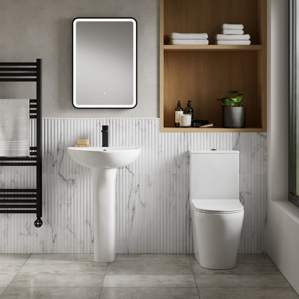 Nuie Fenton Rimless Close Coupled Toilet – White