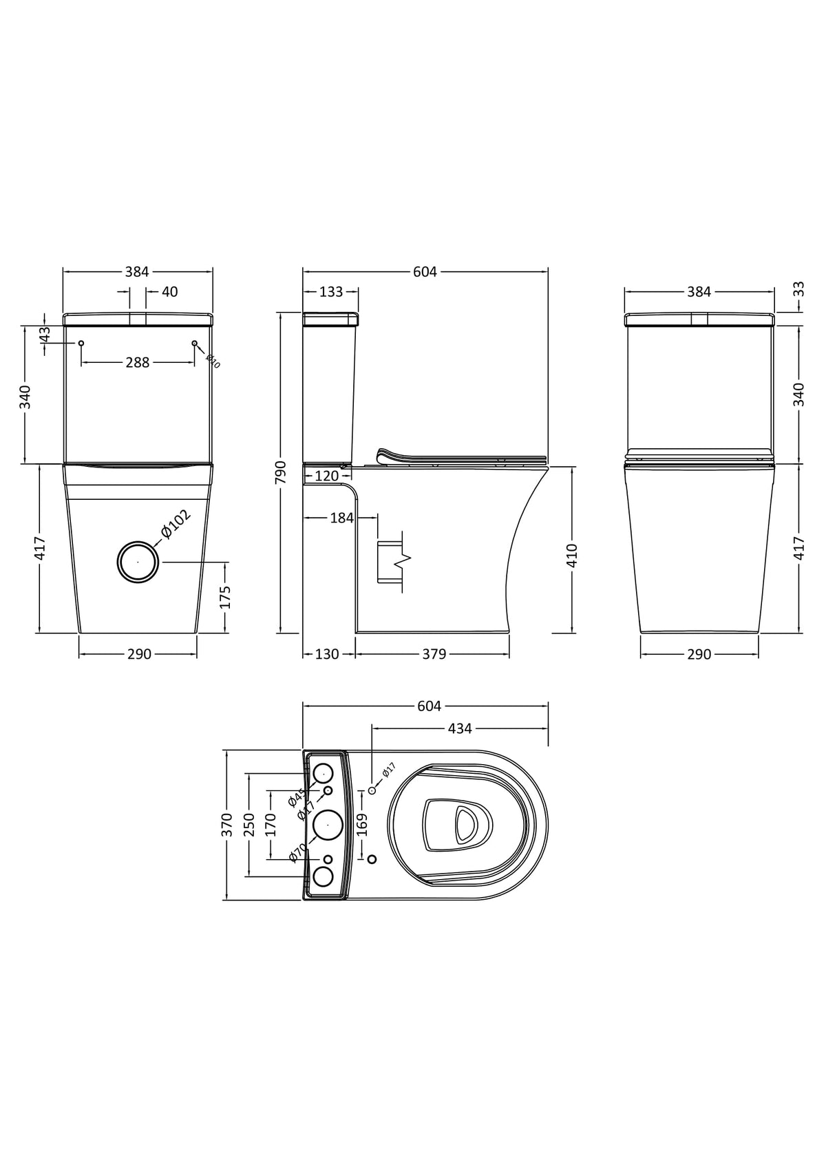 Nuie Freya Close Coupled Toilet – White, photo 3