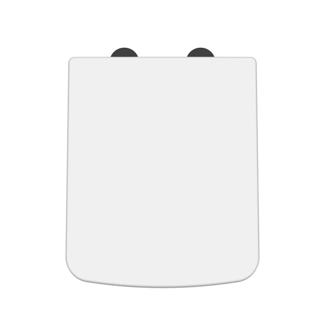 Nuie Square Soft Close Toilet Seat With Top Fix Hinge – Gloss White