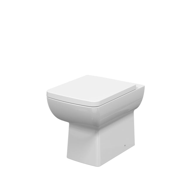 Nuie Cleo Square Rimless Back to Wall Toilet Pan – White