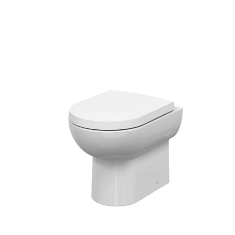 Nuie Isla Round Rimless Back to Wall Toilet Pan – White