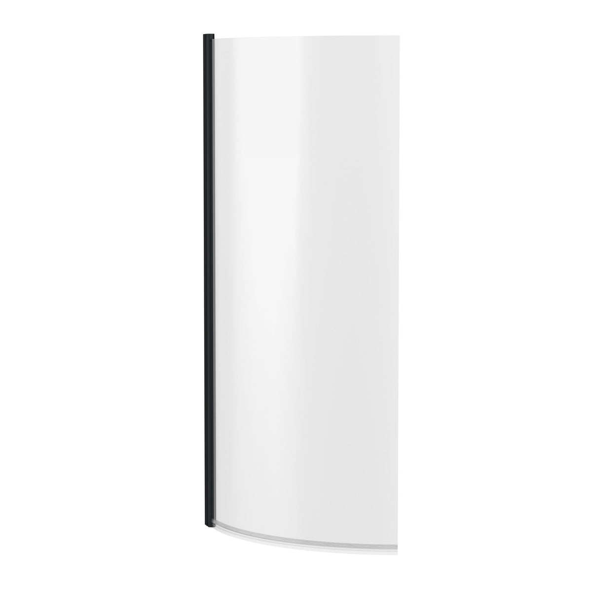 Nuie P Shape Hinged Bath Screen – Matt Black, photo 2