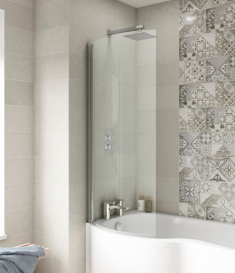 Nuie 700mm Curved Bath Screen – Chrome, photo 4